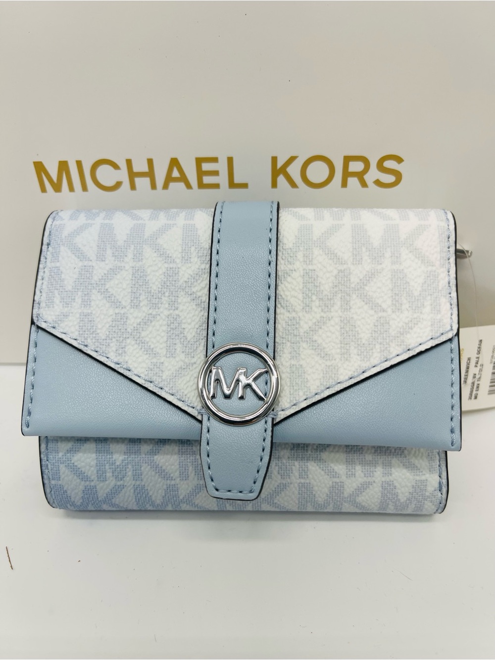 Michael Kors MK Monogram Compact Wallet Greenwich Medium Ombré Tri-Fold Envelope